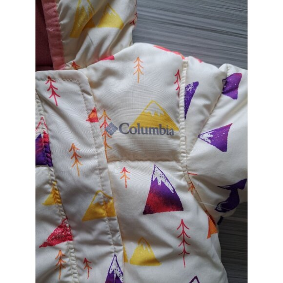 Columbia Infant Bunting Snowsuit 3-6 Months Pink Fleece Lining Hooded Winter - Picture 2 of 8